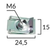 Kép 2/2 - Univerzális lemezanya M6 menettel ROMIX 16308 / 4M624070 (1 db) [FA2]