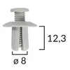 Kép 2/3 - Univerzális Szürke Kárpitpatent és Rögzítő Bolha – Chevrolet, Ford, Chrysler, GM (8mm) ROMIX 60001S (1 db) [34]