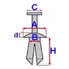 Kép 3/3 - Univerzális Szürke Kárpitpatent és Rögzítő Bolha – Chevrolet, Ford, Chrysler, GM (8mm) ROMIX 60001S (1 db) [34]