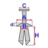 Kép 3/3 - Alfa, Citroen, Peugeot, Opel, Fiat, Renault burkolatrögzítő patent OE 856553, 1609267280, 1622749580, 51834606, C60151 (1 db) [8]