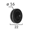Kép 2/2 - Kábelátvezető, vezeték átvezető gumigyűrű, gumidugó univerzális 16 mm-es belső átmérővel C60496 (1 db) [FA1]