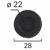 Kép 3/3 - Univerzális karosszéria padlódugó, gumidugó, furattakaró 28X22 mm (1 db) C60499 [20]