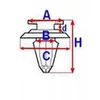 Kép 4/4 - OPEL kárpitrögzítő patent több típushoz (Astra J, Astra K, Meriva, Insignia, stb.) OE 7231991, 13252118, C60709 (1 db!) [OP]