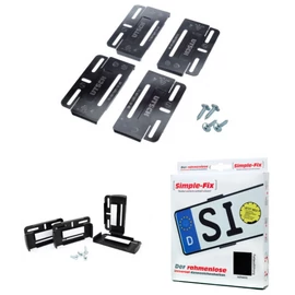 UTSCH Simple-Fix keret nélküli prémium rendszámtábla tartó pár, kettő rendszámhoz[!] 583199  