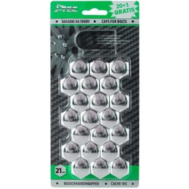 Kerékanya, kerékcsavar kupak készlet krómozott, peremes 21 mm-es, Carmotion J-21308