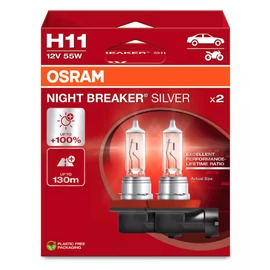 OSRAM NIGHT BREAKER SILVER H11 12V 55W +100% emelt fényű 2 db-os készlet 64211NBS-2HB