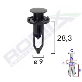 Lexus, Toyota rögzítő patent többféle felhasználásra OE 52161-16010, 52161-02030 B22626   (2090182)  (11)