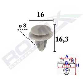 Suzuki Ignis, Wagon R+, Splash sárvédődíszléc rögzítő patent B23169 (11)