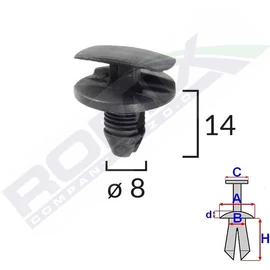 Citroen, Peugeot, Opel, Fiat, Renault burkolatrögzítő patent OE 856553, 1609267280, 1622749580, 51834606, C60151 (8)