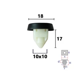 Audi, Seat, Volkswagen lökhárító, díszléc rögzítő patent több típushoz, OE: N10621301, C60409 (1 db) [30]