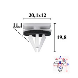 Chevrolet, Ford, Opel díszléc-rögzítő patent, bolha több típushoz C70587 (1 db) [25]