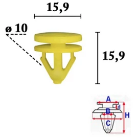 Ford ajtó kárpit patent, kárpitcsipesz több típushoz OE: 1360385, 3M5128774BB - C70627 (1 db) [6]