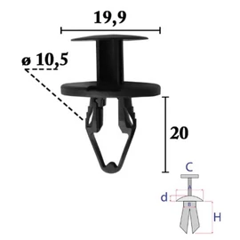 Ford, Opel rögzítő patent többféle felhasználásra OE: W712665S300, 11589295 C70668 (1 db) [13]