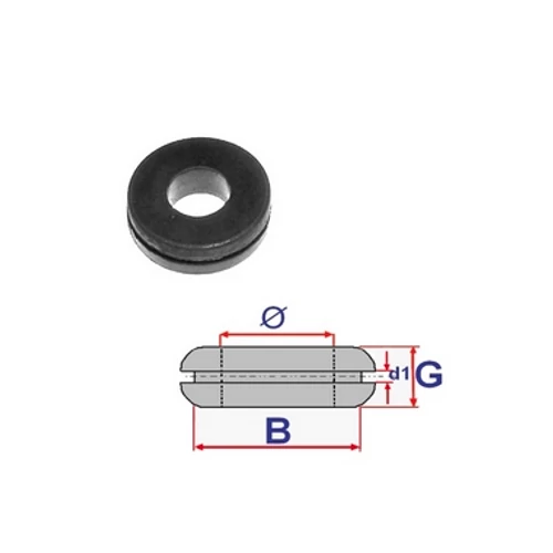 Kábelátvezető, vezeték átvezető gumigyűrű, gumidugó univerzális 8 mm-es belső átmérővel C60488 (1 db) [FA1]
